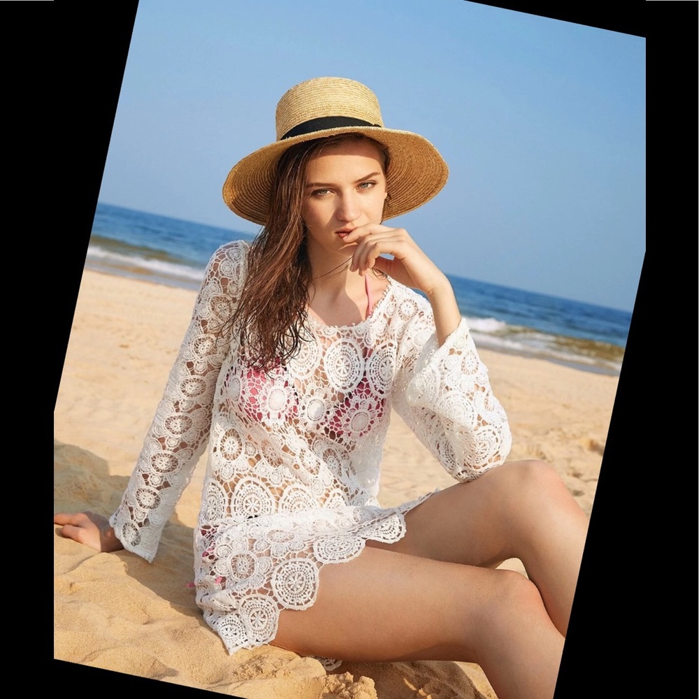 LACE CREAM COVERUP